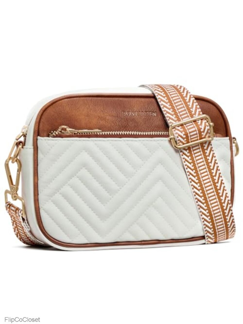 Small Quilted Vegan Leather Crossbody Bag Adjustable Guitar Strap Purse